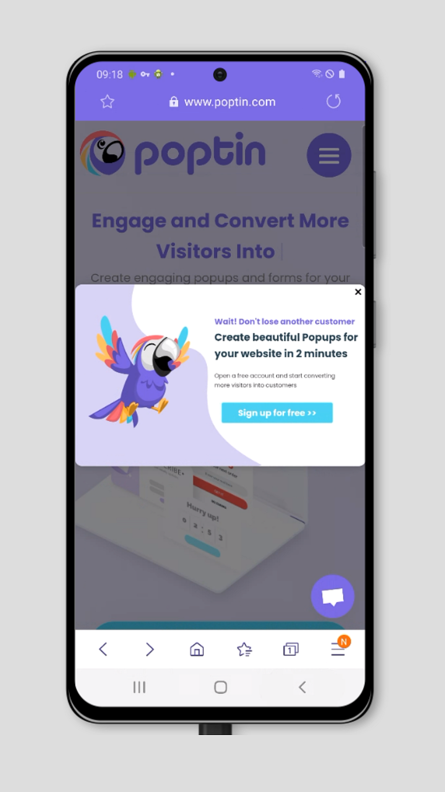 Create beautiful mobile pop ups for your website