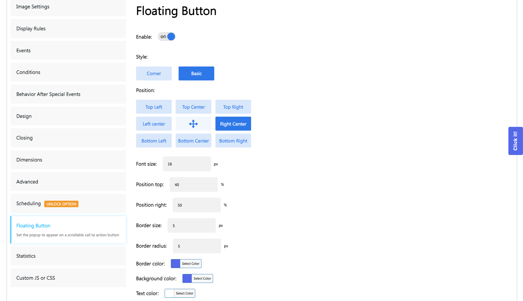 Floating button