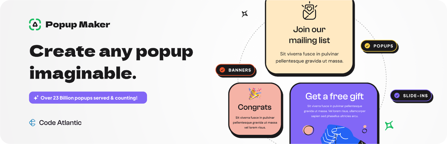 Popup Maker – Boost Sales, Conversions, Optins, Subscribers with the Ultimate WP Popups Builder
