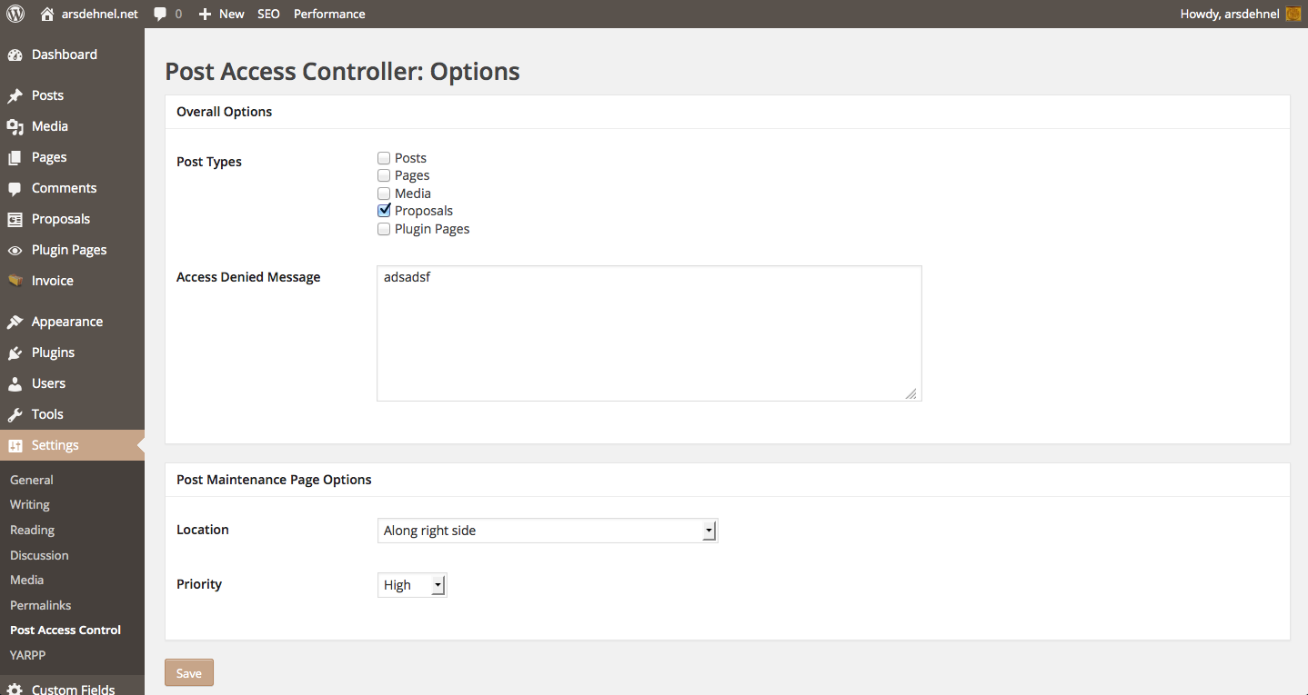 Post Access Controller