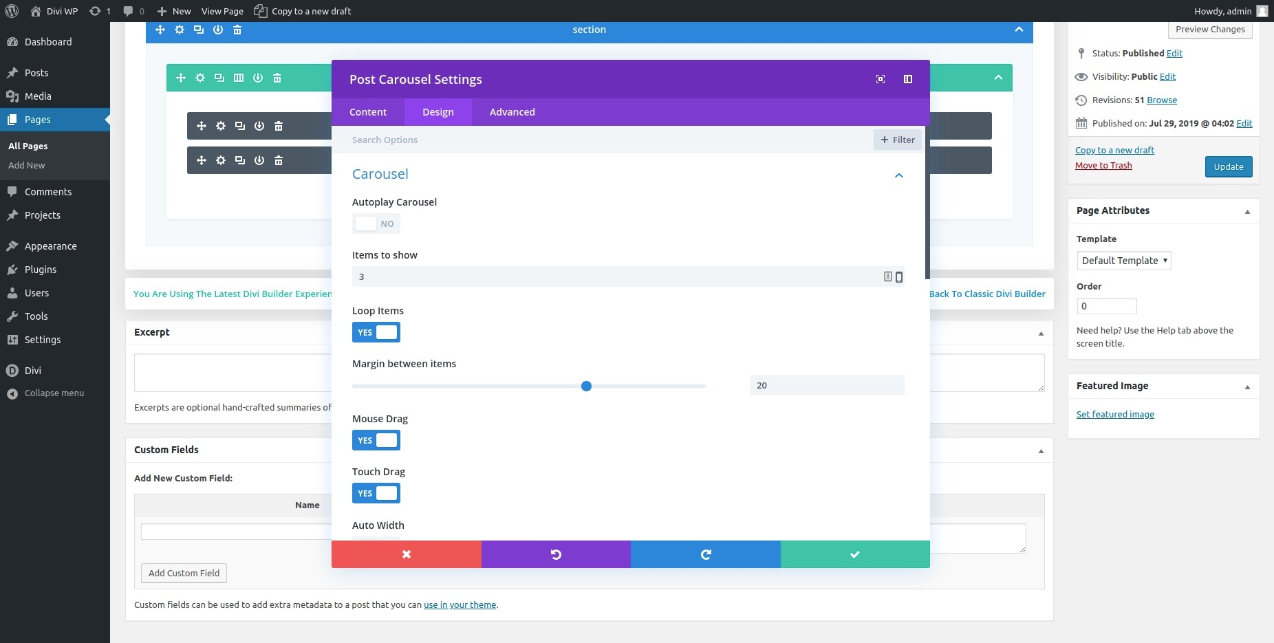 Options for Post Carousel