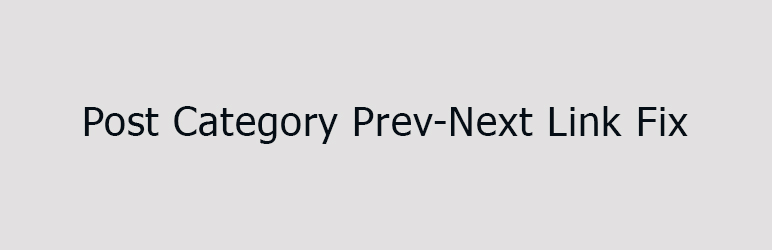 Post Category Prev-Next Link Fix