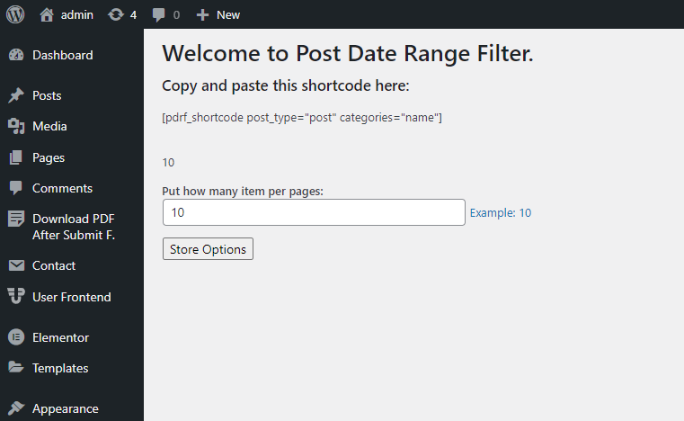 Post Date Range Filter