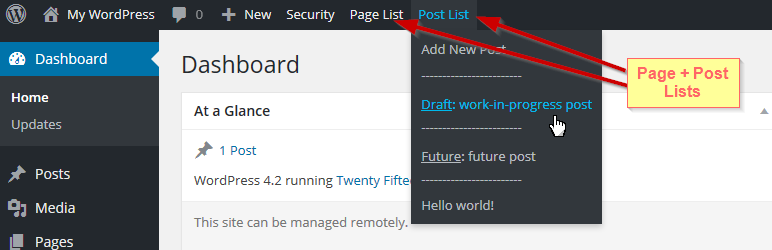 Post Edit Toolbar