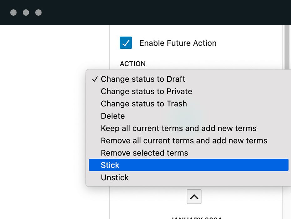 PublishPress Future allows you to modify, remove or completely delete content when the scheduled date arrives.