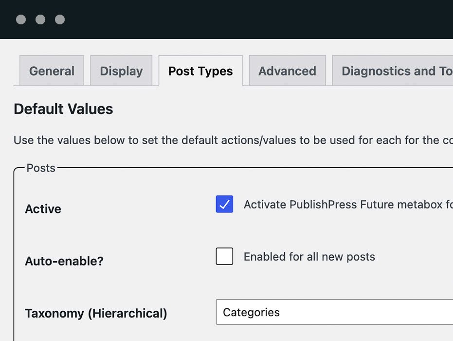 PublishPress Future allows you to choose action dates for post, pages, WooCommerce products, LearnDash classes, or any other custom post types.