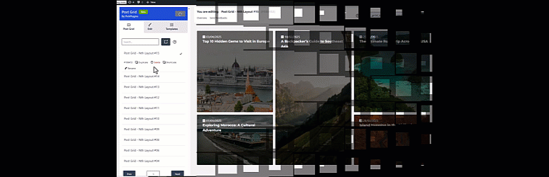 Post Grid, Posts Slider, Posts Carousel, Post Filter, Post Masonry