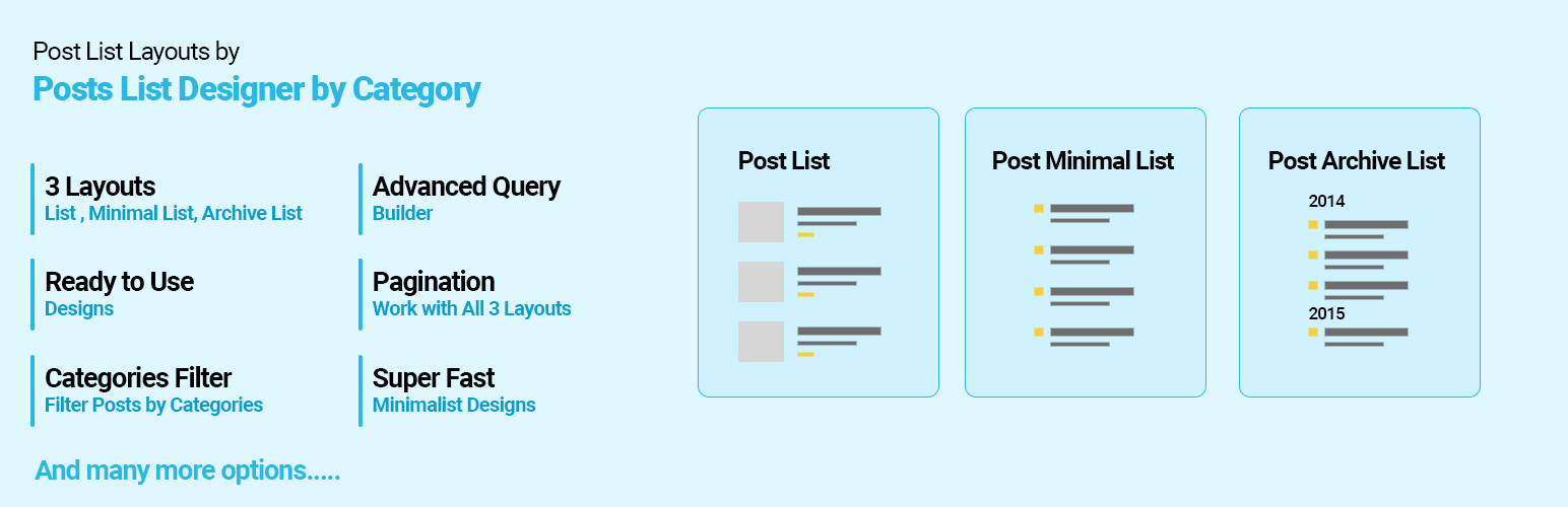 WordPress 外掛 Post List Designer by Category – List Category Post Or Recent Post 的封面圖片。