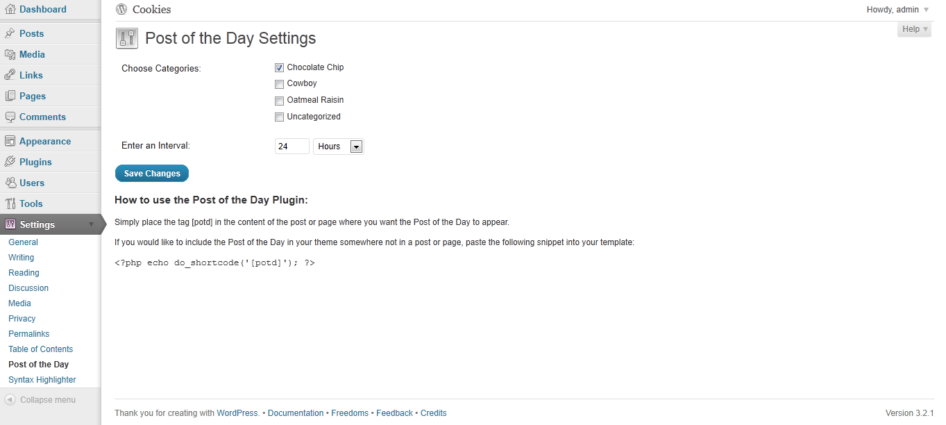 screenshot-1.png: Settings page