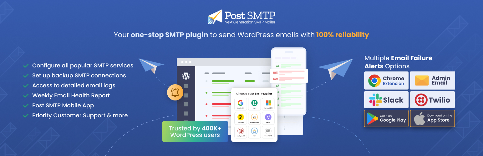 Post SMTP – WordPress SMTP Plugin with Email Logs and Mobile App 