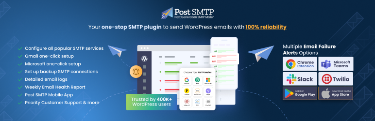Post SMTP – Solução completa para entregabilidade de e-mails e SMTP com registros de e-mails, alertas, backup de SMTP e aplicativo para dispositivos móveis