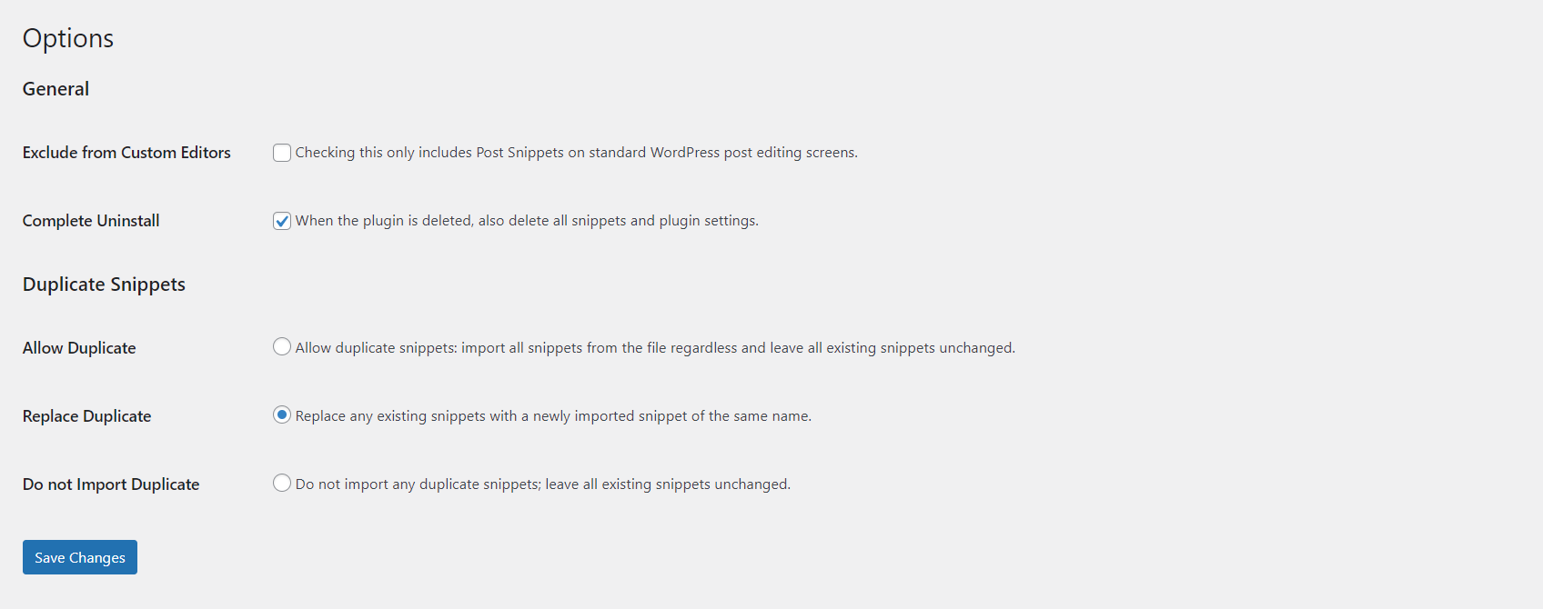 Post Snippets – Custom WordPress Code Snippets Customizer