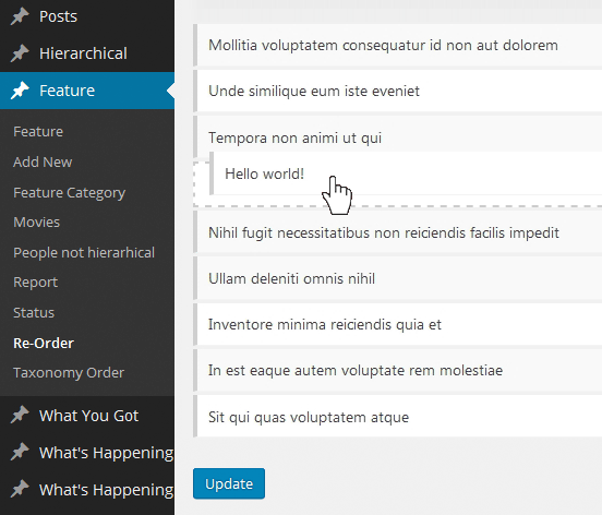 Post Types Order