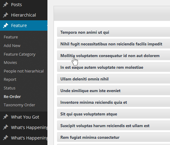 The ReOrder interface through which the sort can be created.