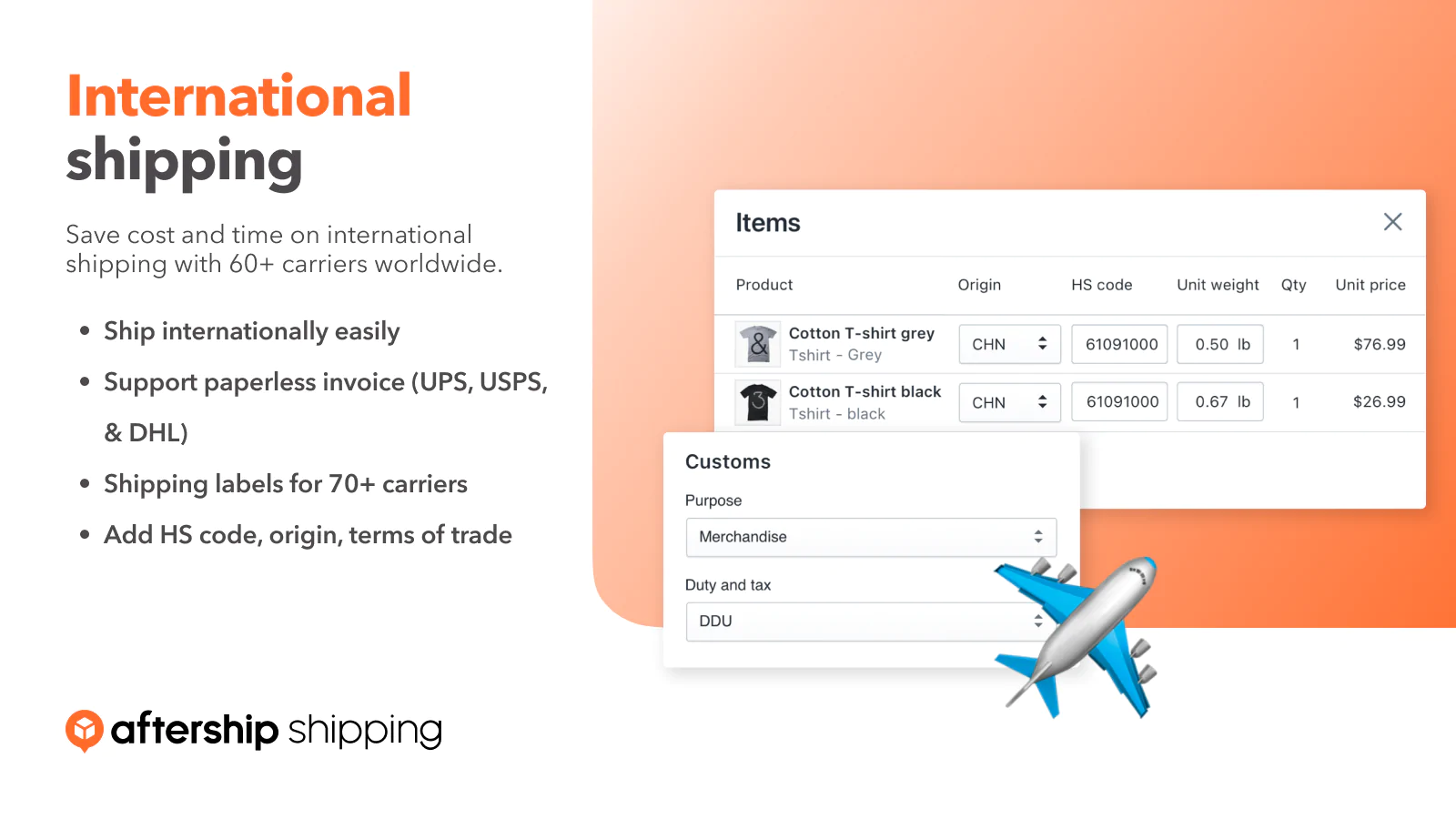 International shipping