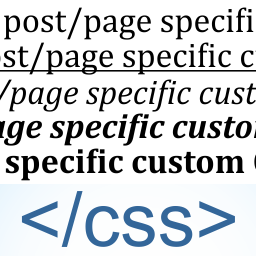 Post/Page specific custom CSS