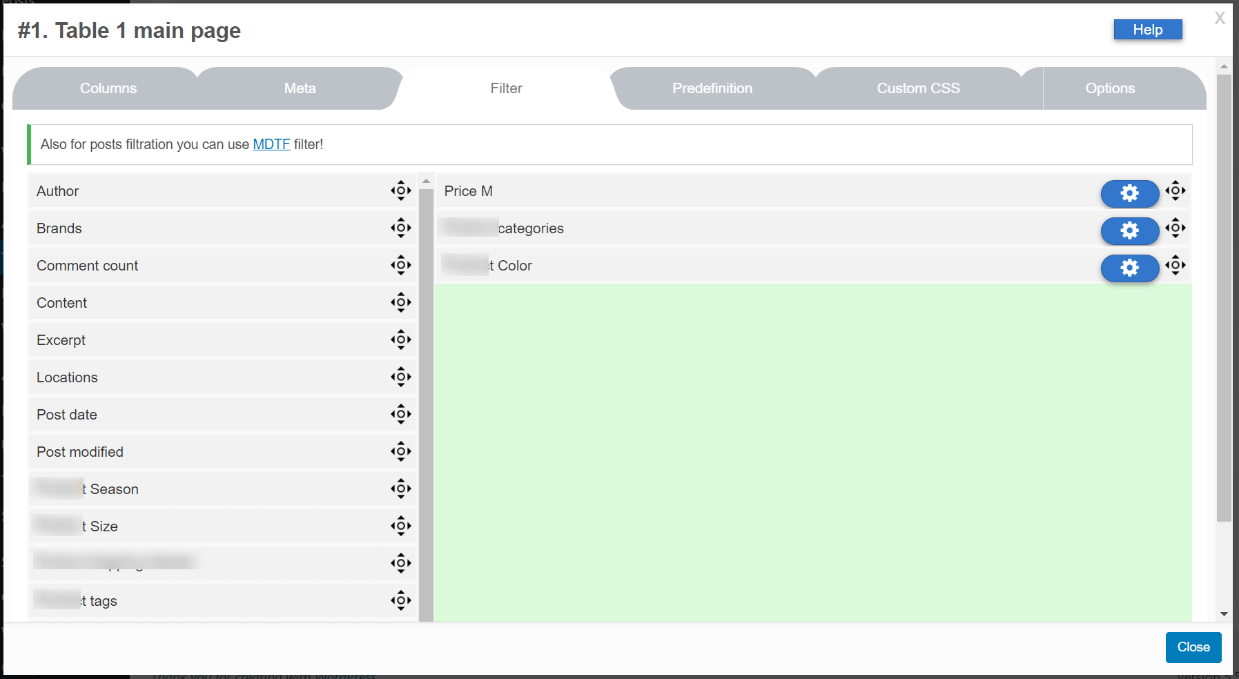 Filter constructor