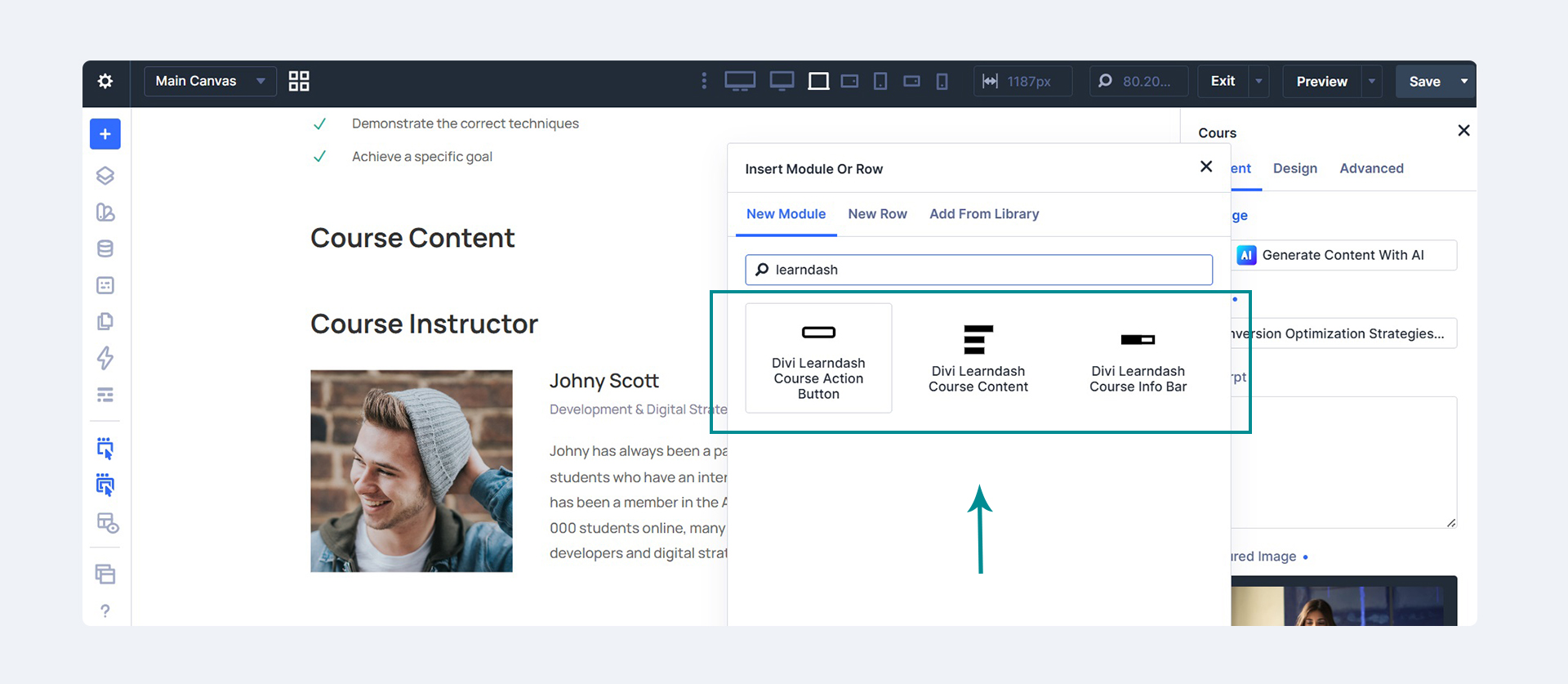 Powdi Course Page Builder for LearnDash and Divi