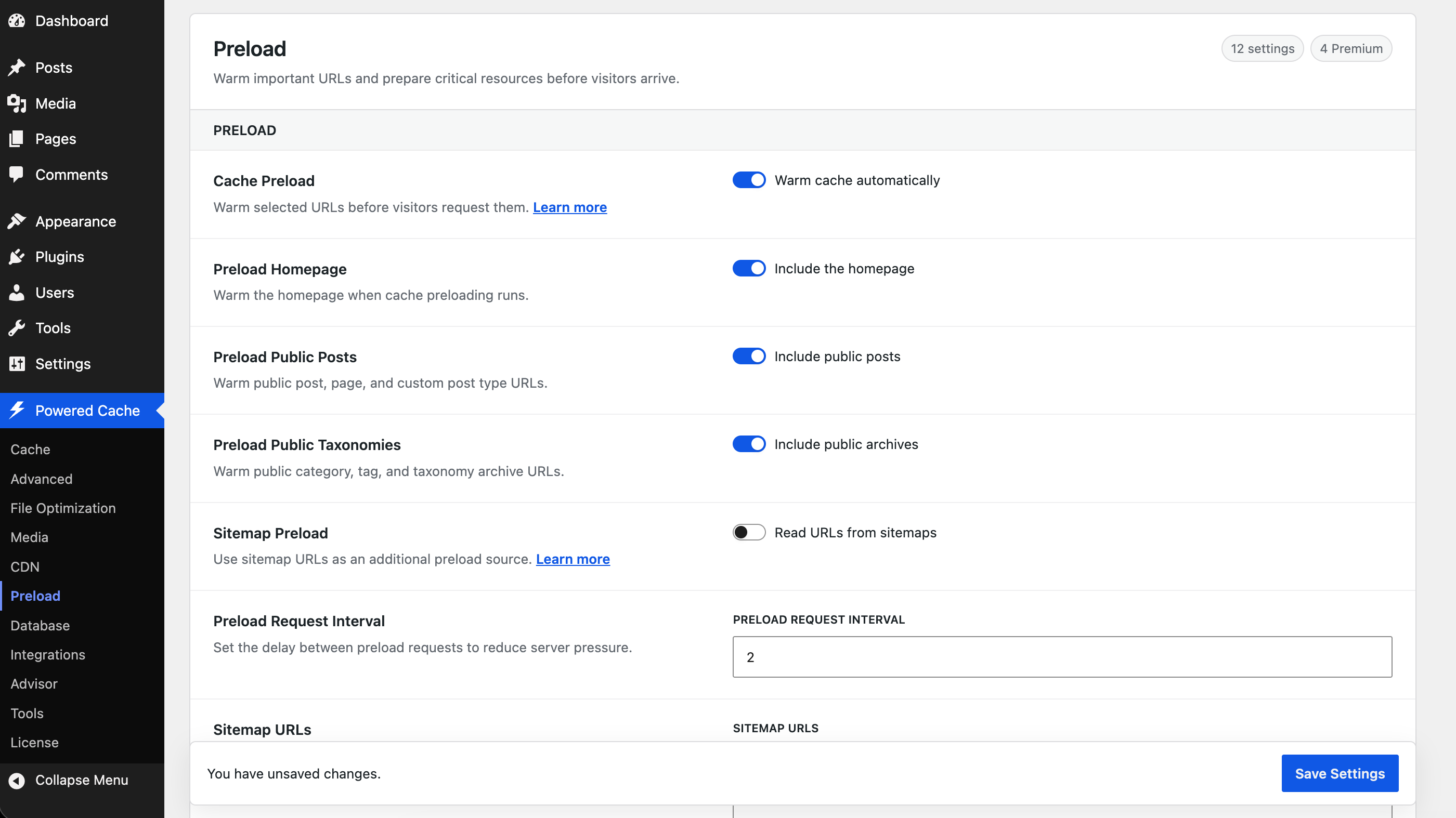 Preload Options
