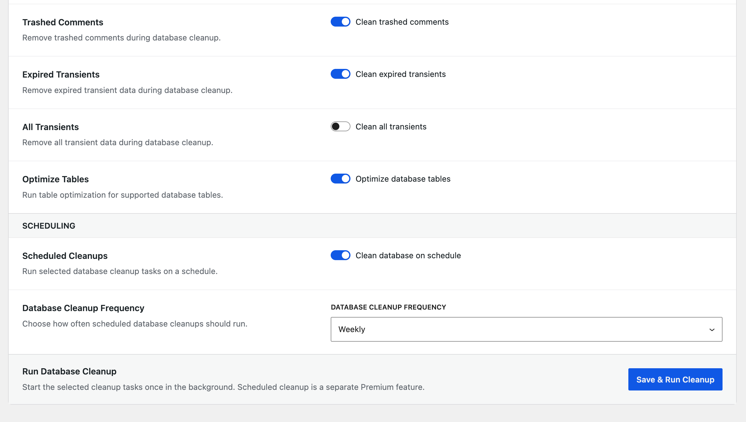 Database Optimization