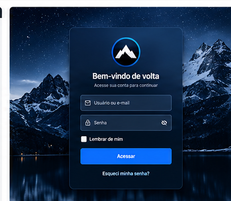 Login page using the Geek environment.