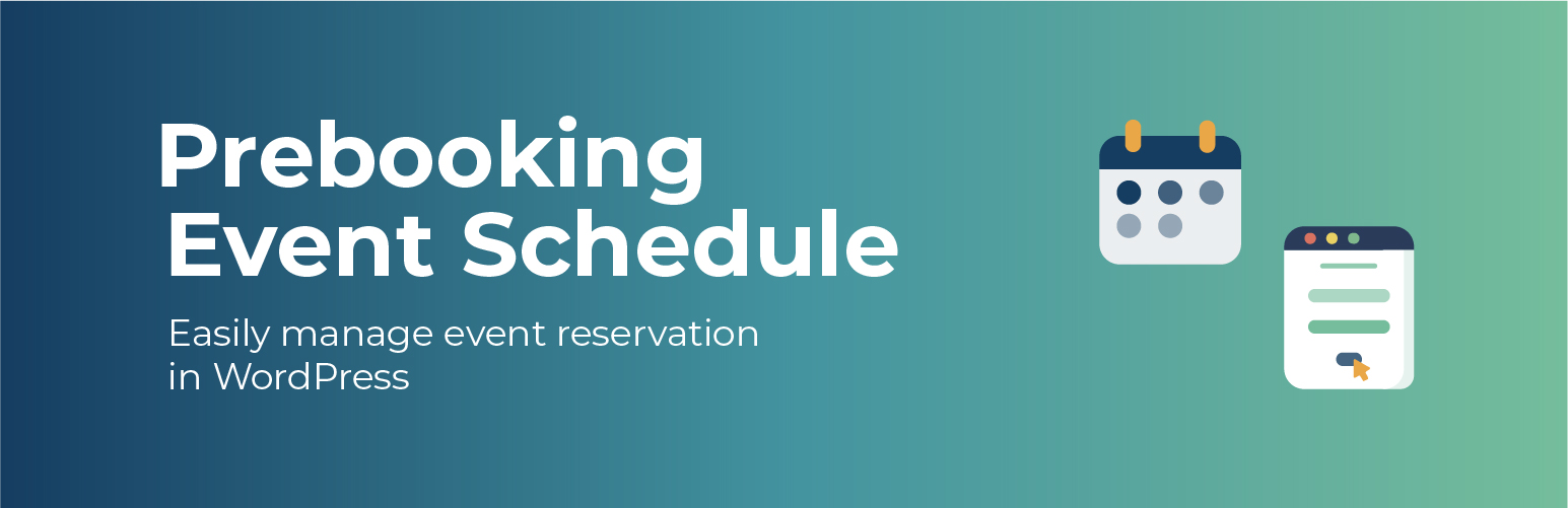 WordPress 外掛 Prebooking Event Schedule 的封面圖片。