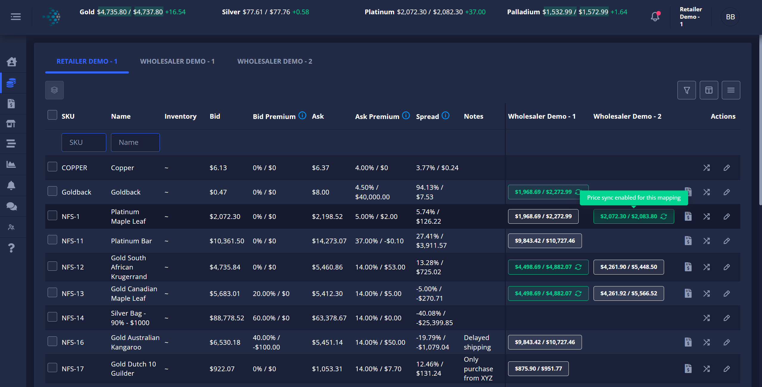 Precious Metals Automated Product Pricing – Pro