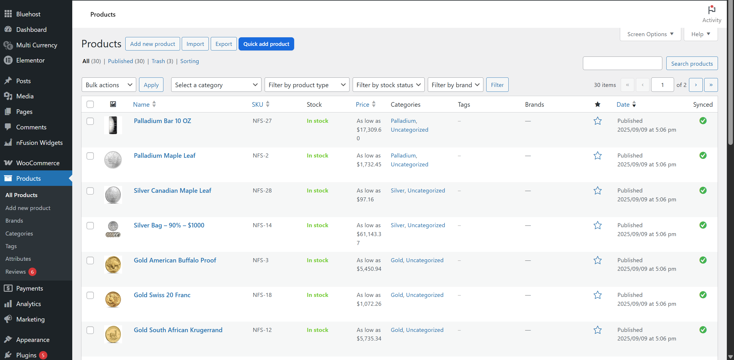 Precious Metals Automated Product Pricing – Pro