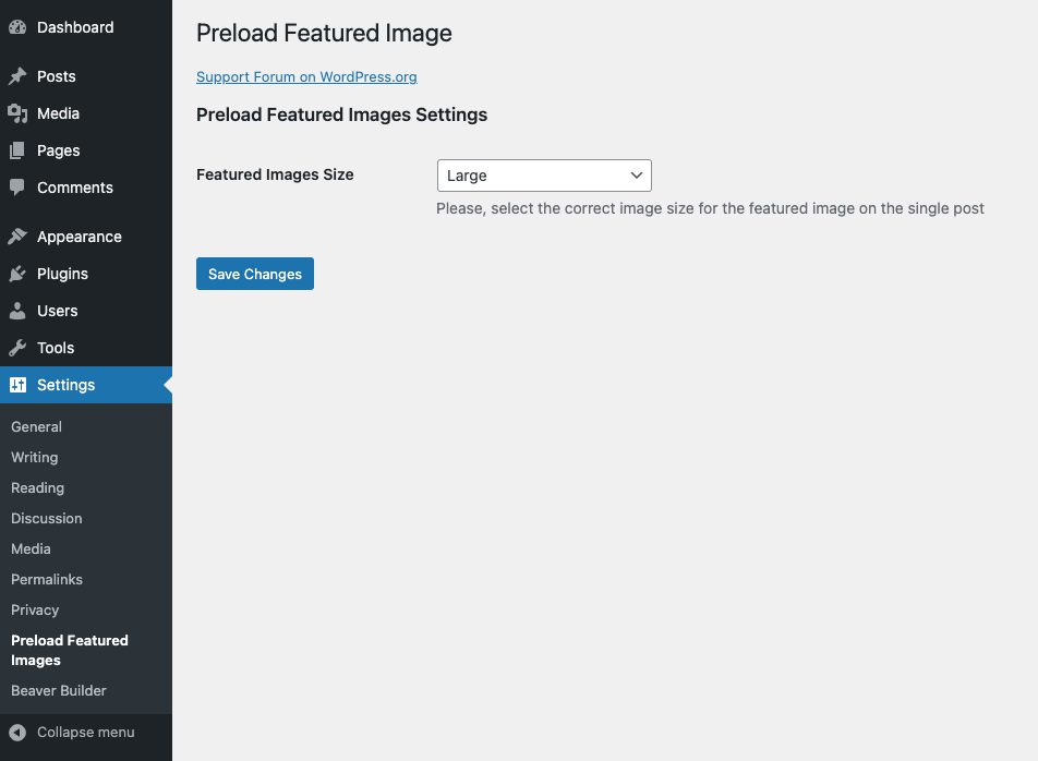 Settings Page