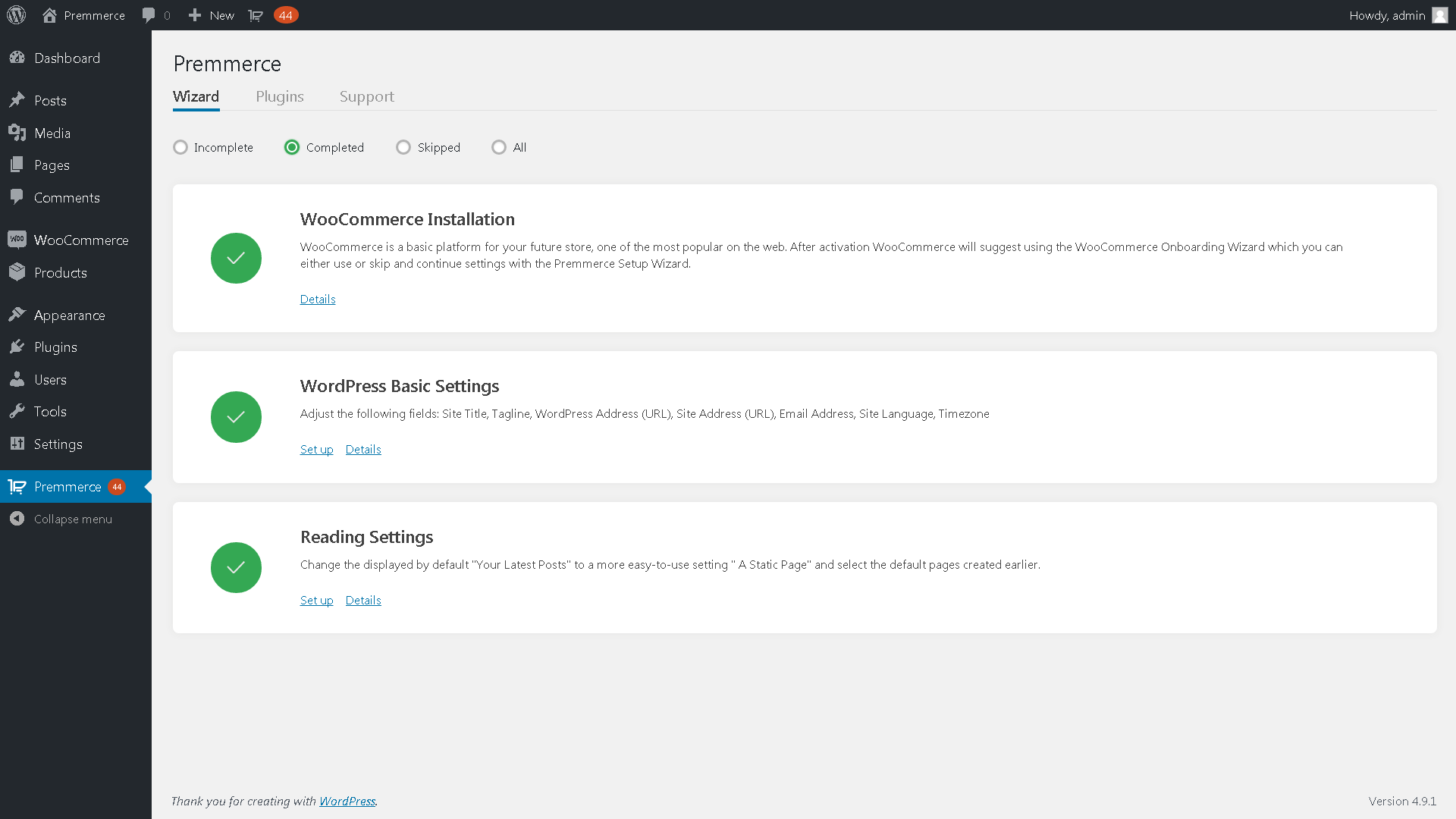 Task with the installed plugin