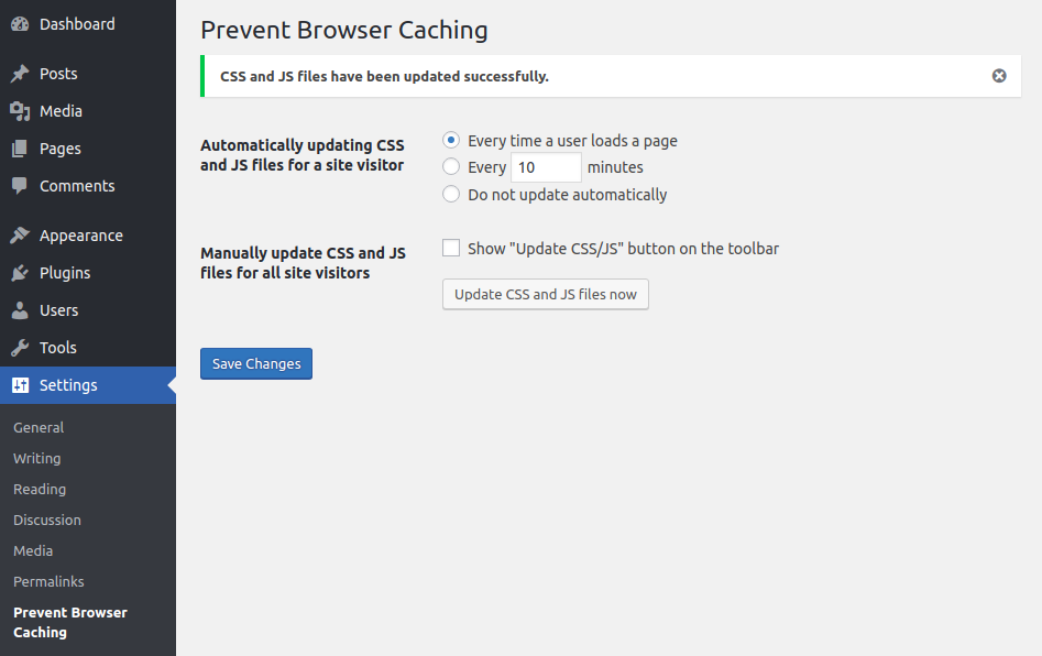 Prevent Browser Caching - Screenshot 1