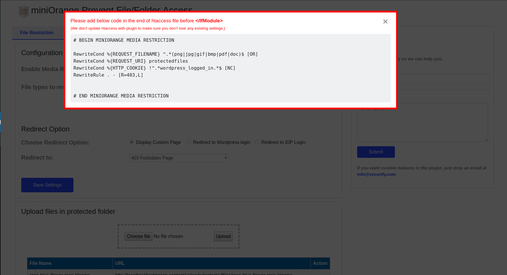 Rules preview based on configuration