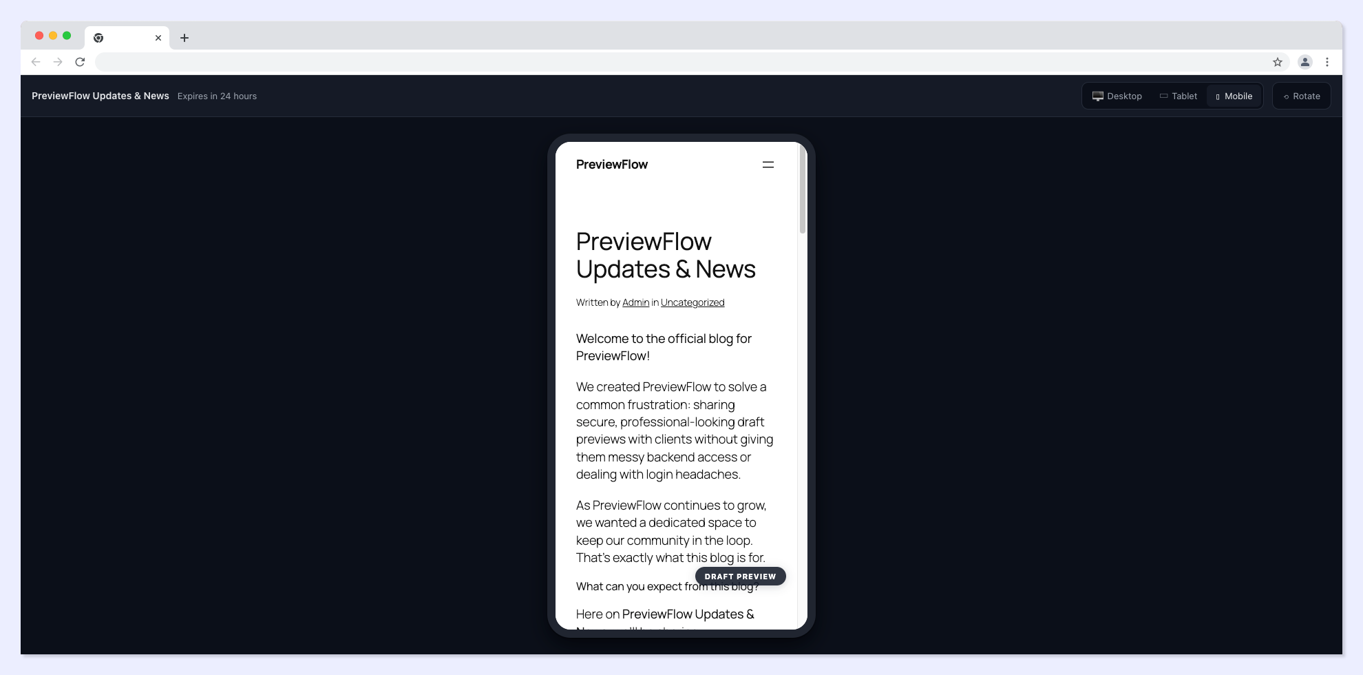 Mobile preview at a real device width.