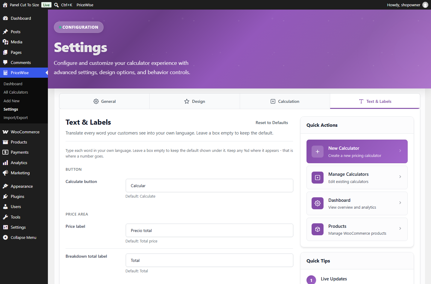 PriceWise Calculator Pro – Extra Product Options for WooCommerce