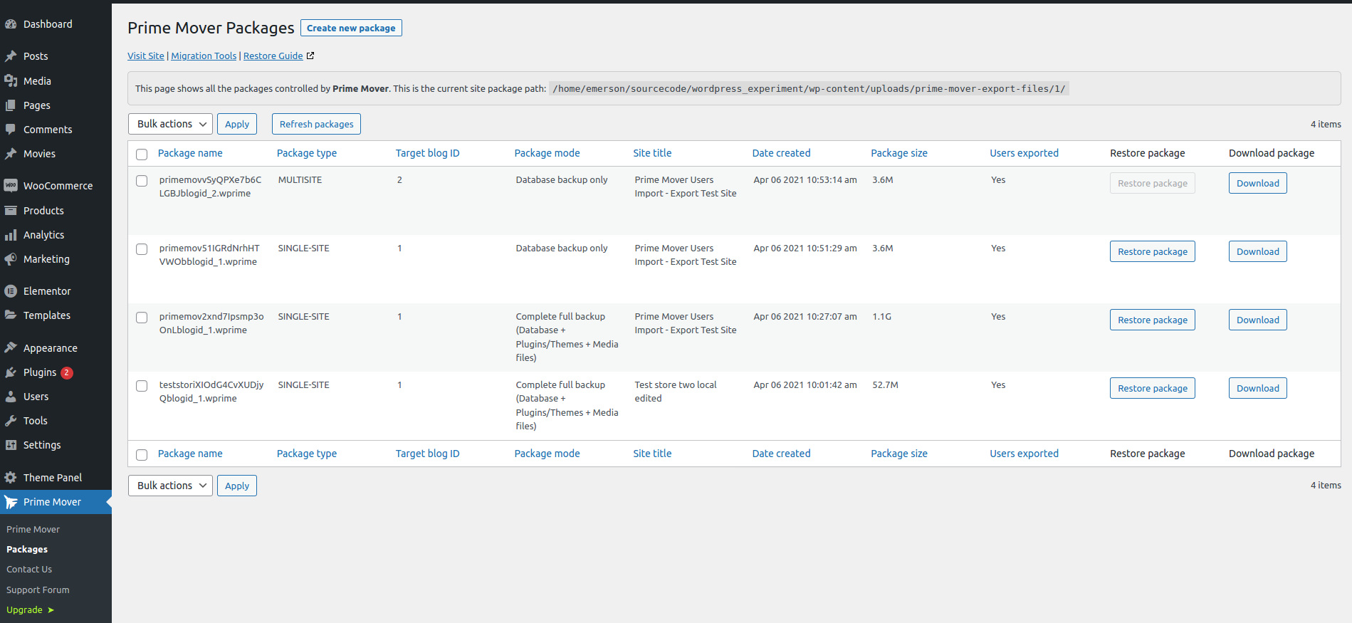 Single-site package manager