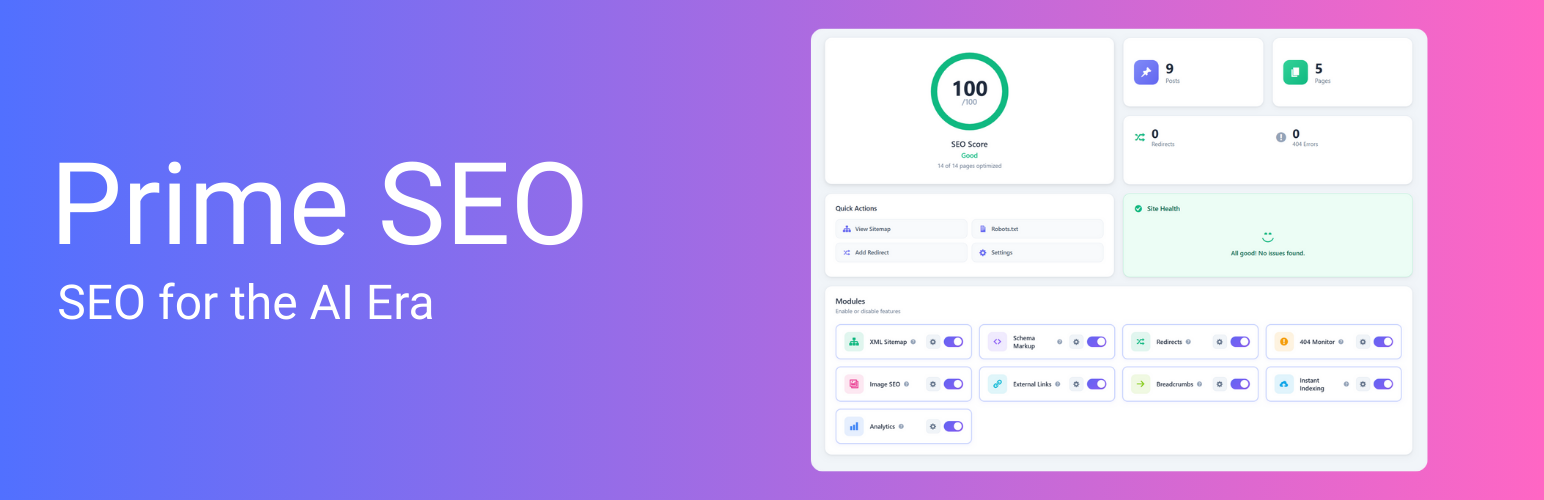WordPress 外掛 Prime SEO 的封面圖片。