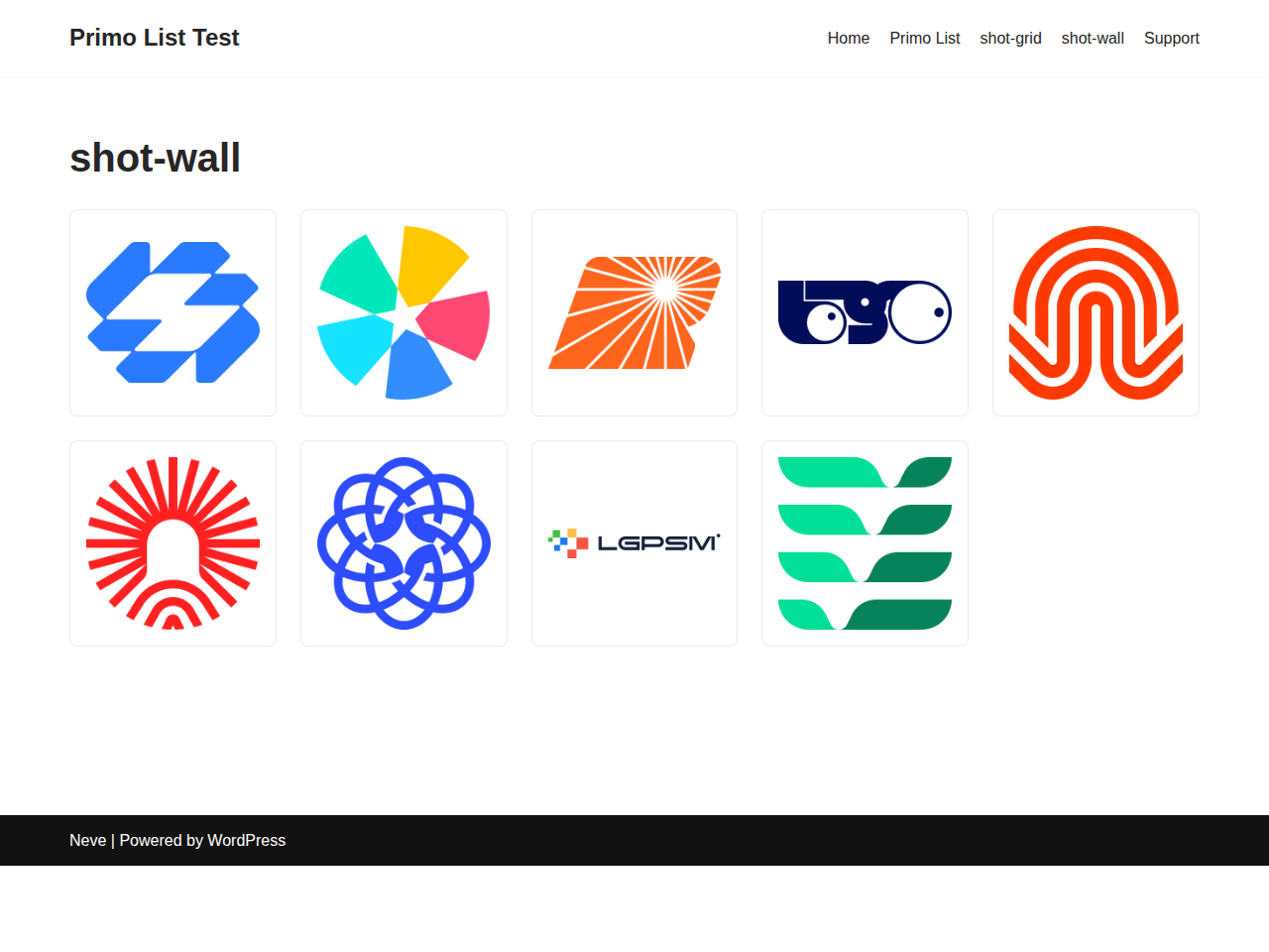 A compact logo wall.
