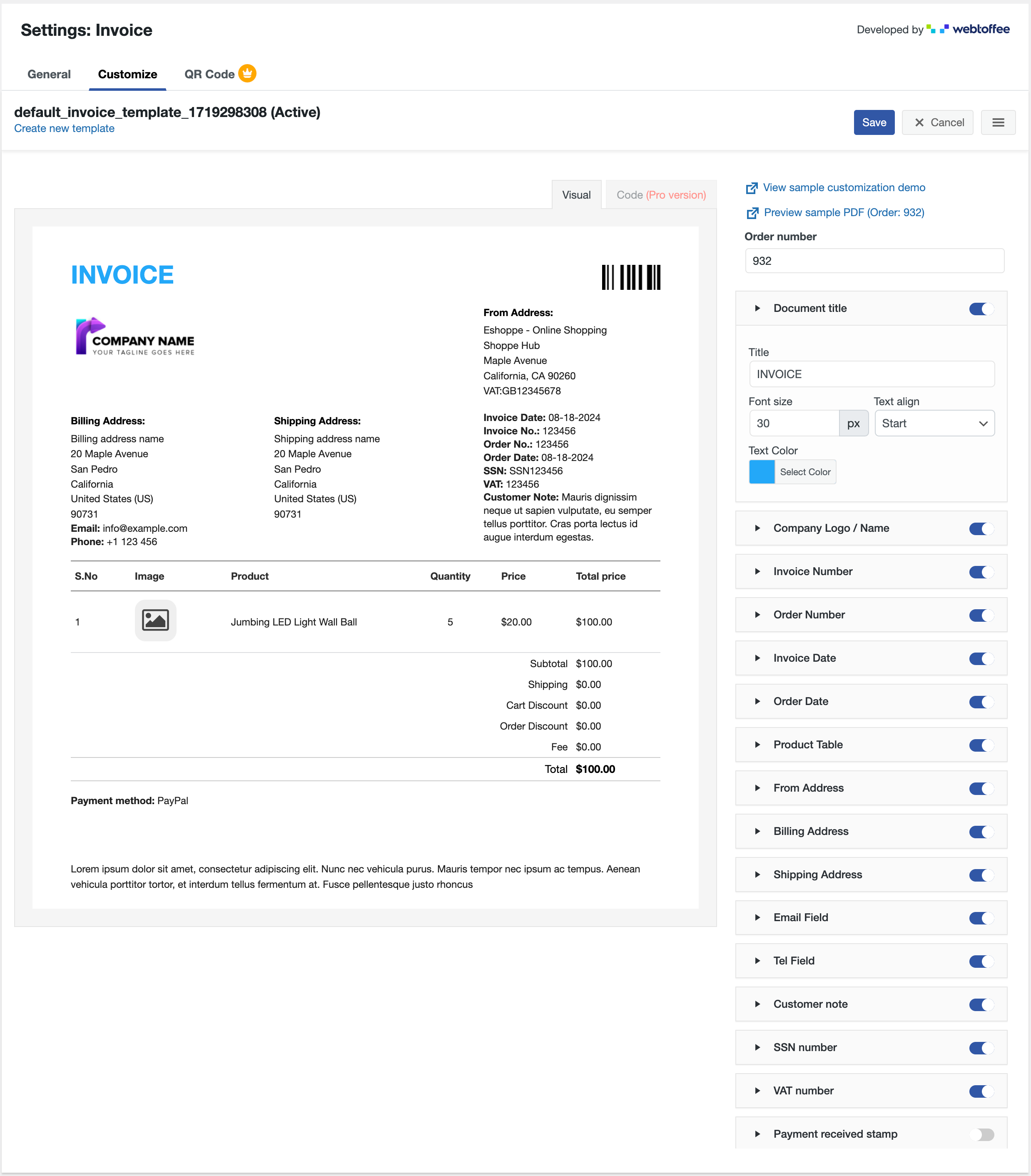 WooCommerce PDF Invoices Packing Slips Delivery Notes And Shipping ...