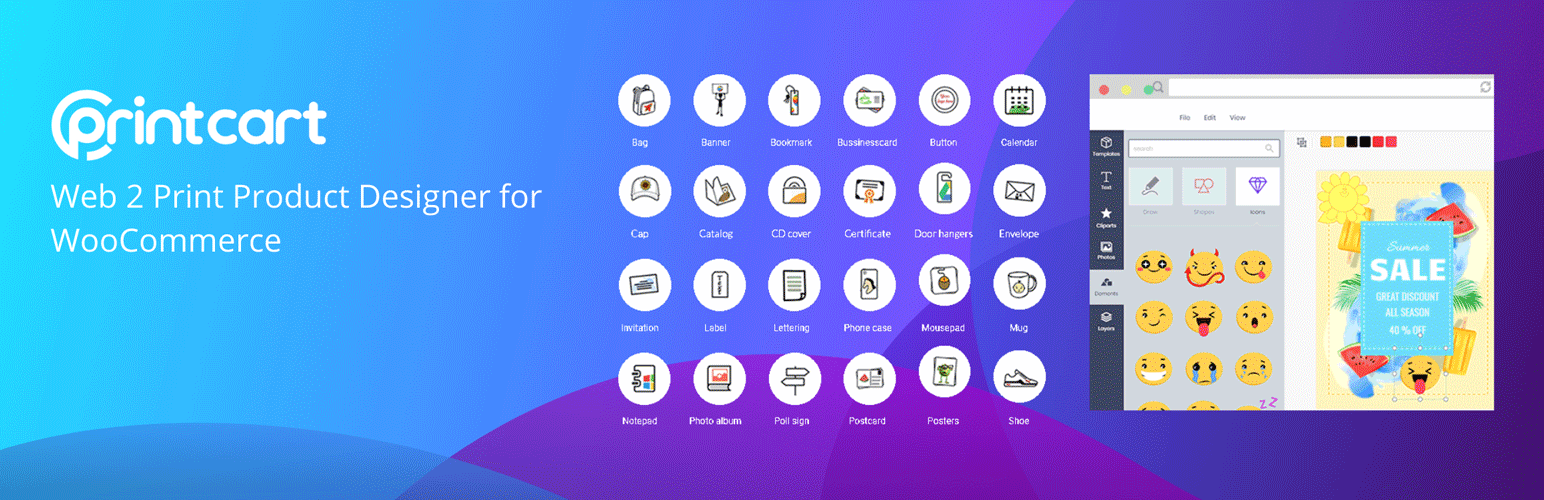Printcart Web to Print Product Designer for WooCommerce