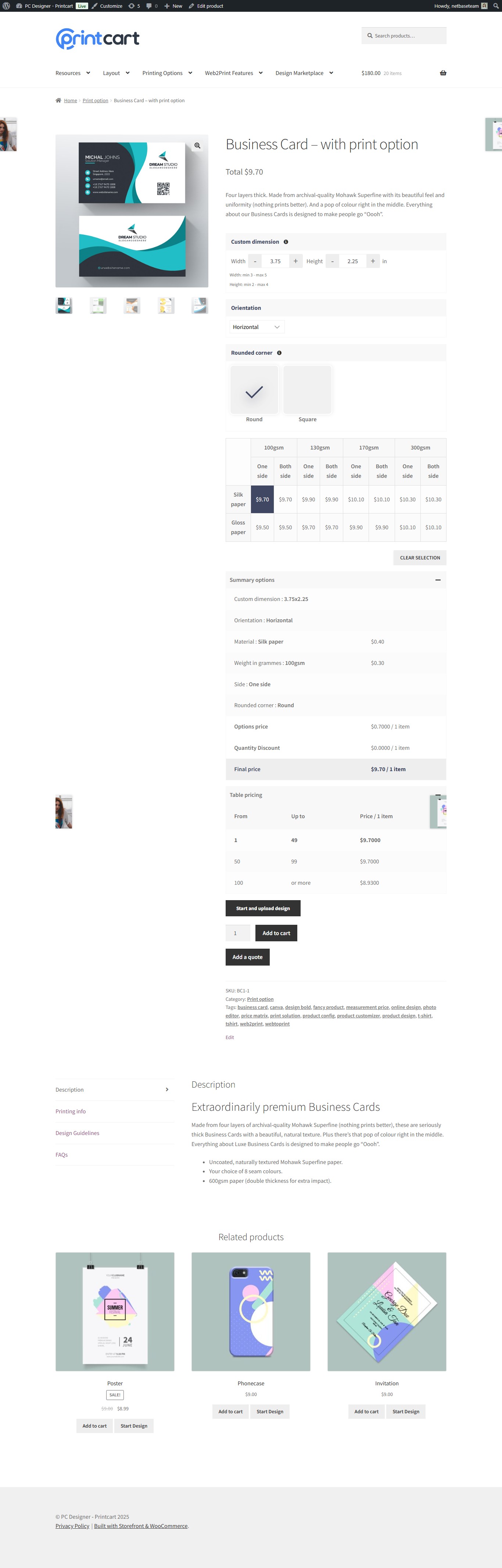 Printcart Design Tool Photos