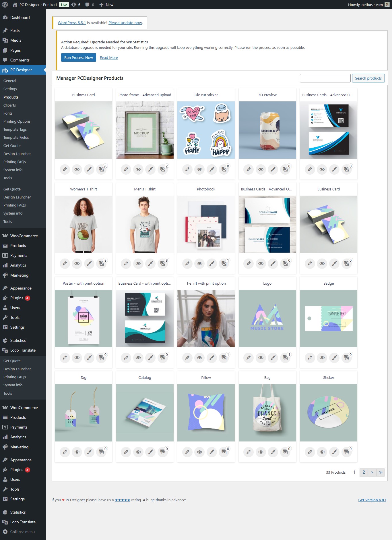 Printcart dashboard Projects