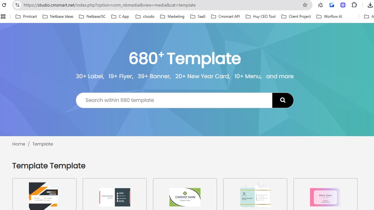 Printcart dashboard Products