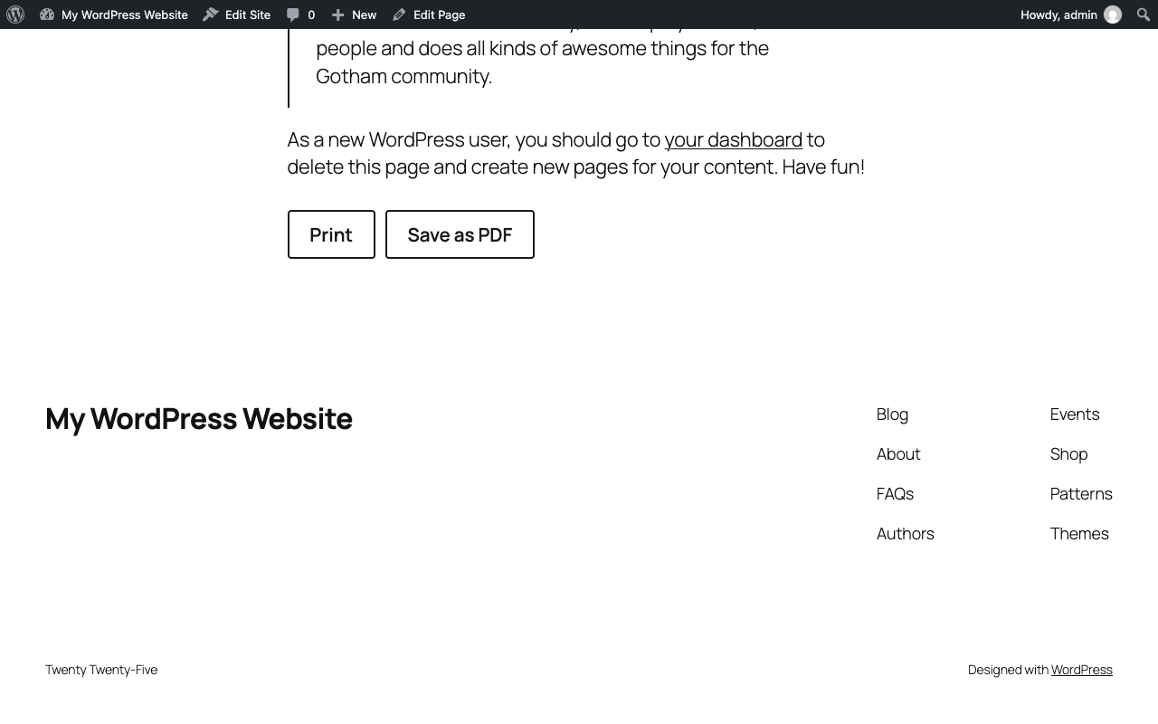 The button row below a post, using the plugin's own minimal styling.