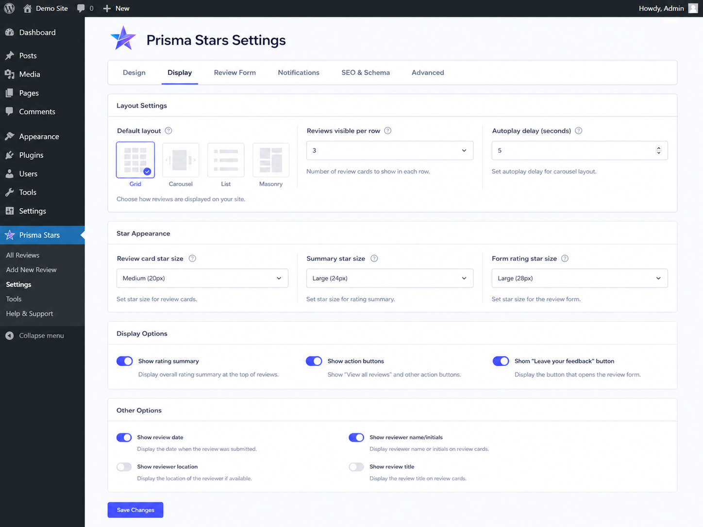 Review moderation screen.