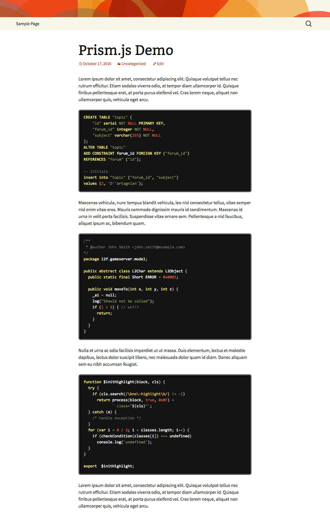 Prism.js : Twilight theme (choose from 7 Prism.js themes!)