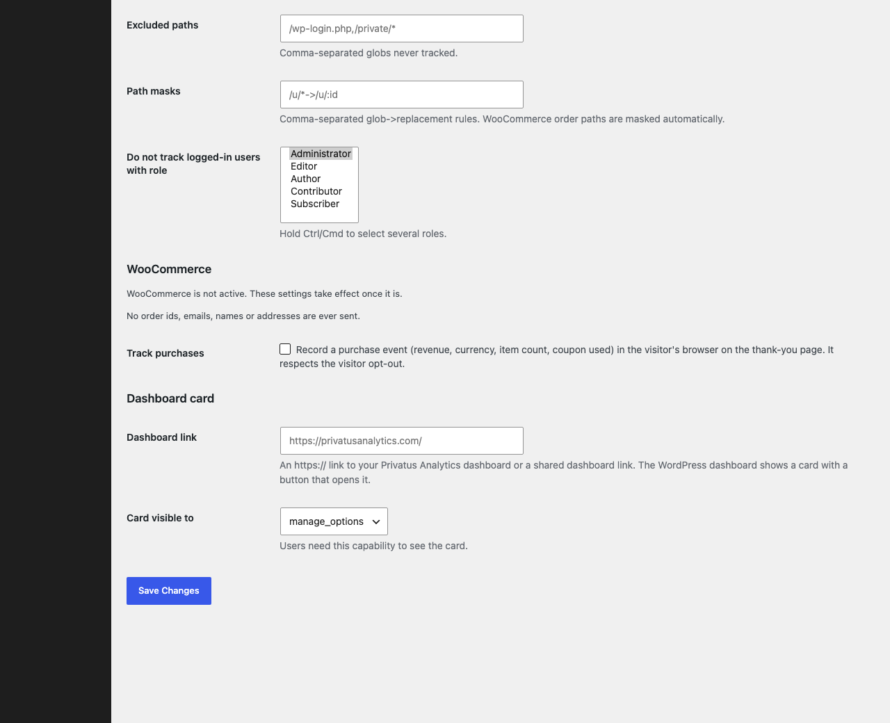 Setup takes one field. Paste your site id and save.