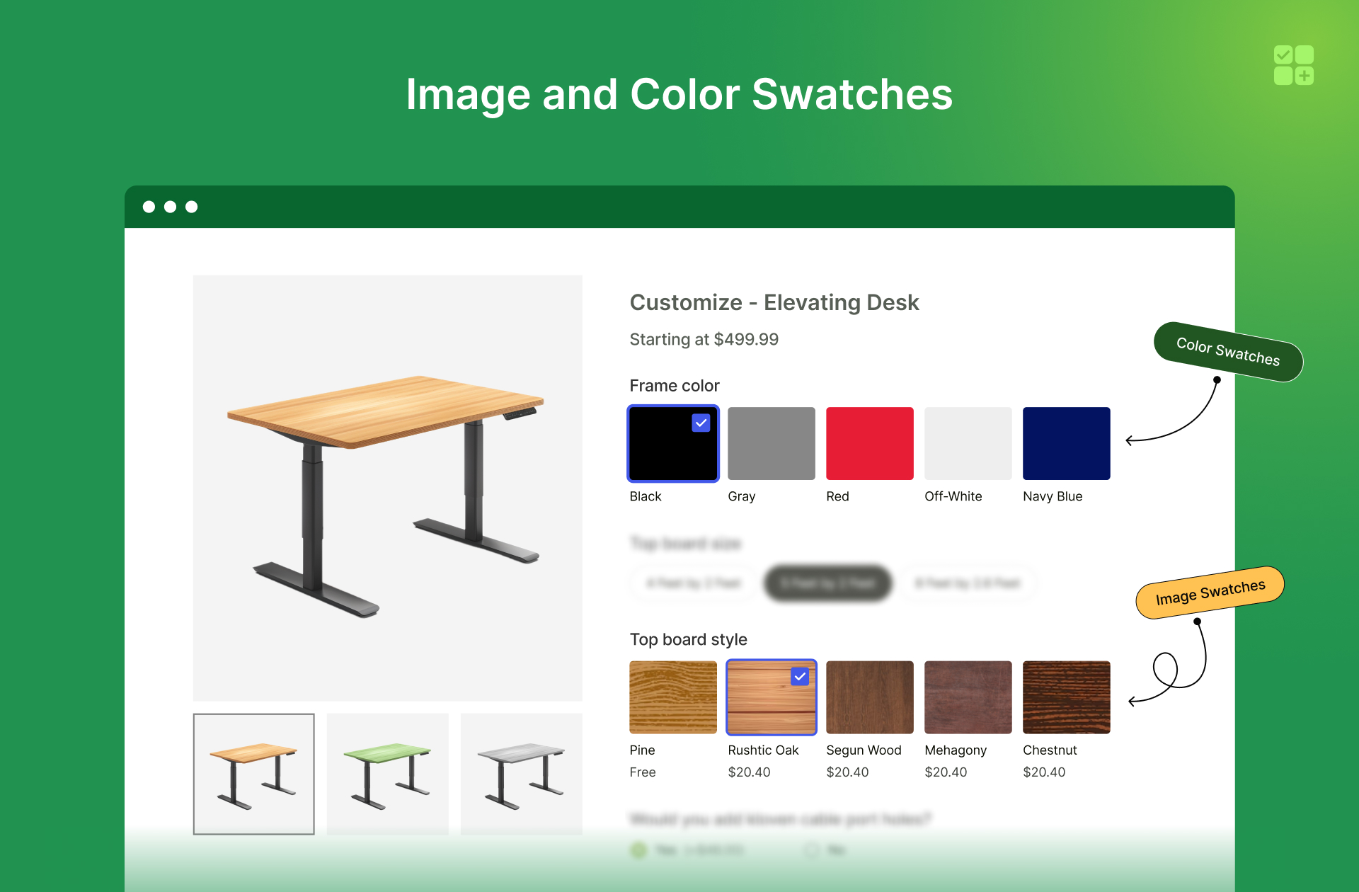Image and Color Swatches