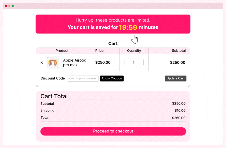 Cart Reserved Timers