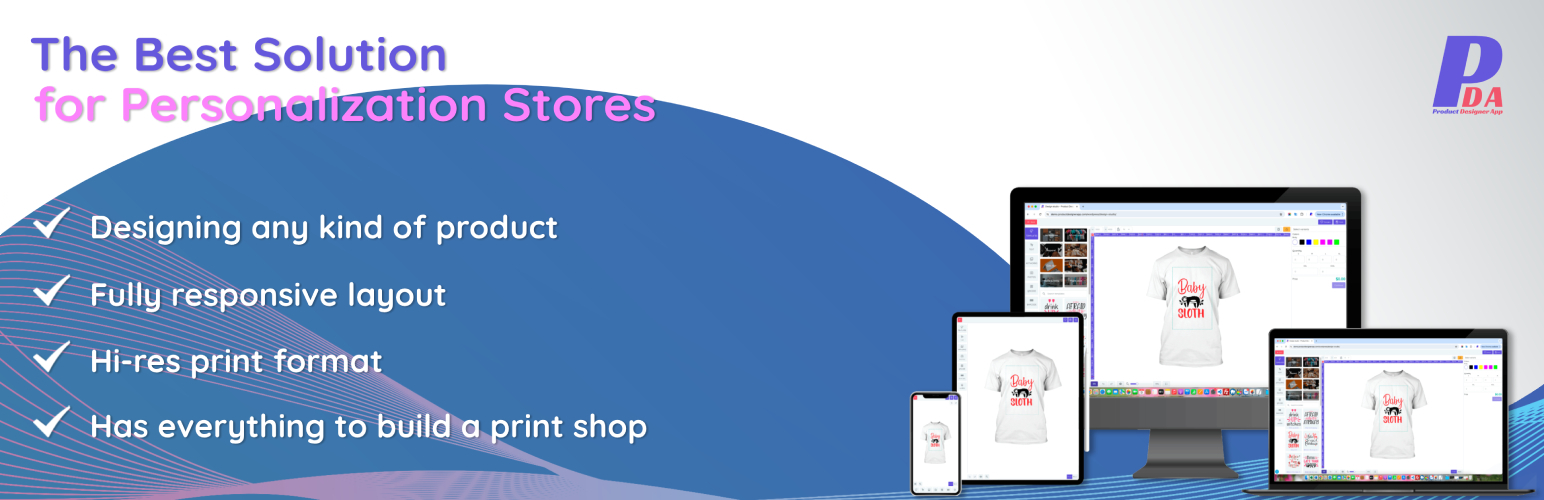 WordPress 外掛 Product Designer App 的封面圖片。