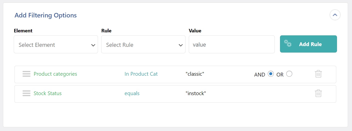 WooCommerce Product Export Standard Section